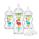 DR. BROWN'S Wide-Neck Options+ Glass Bottle Set, 3-Pack