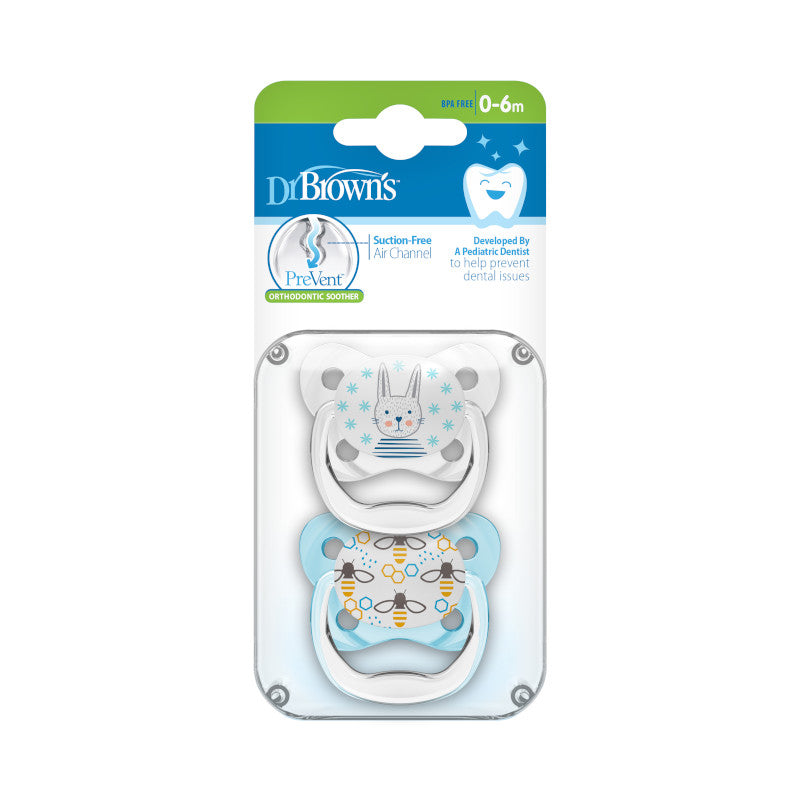 DR. BROWN'S PreVent Contoured Pacifiers, Assorted Stages/Colors, 2-Pack