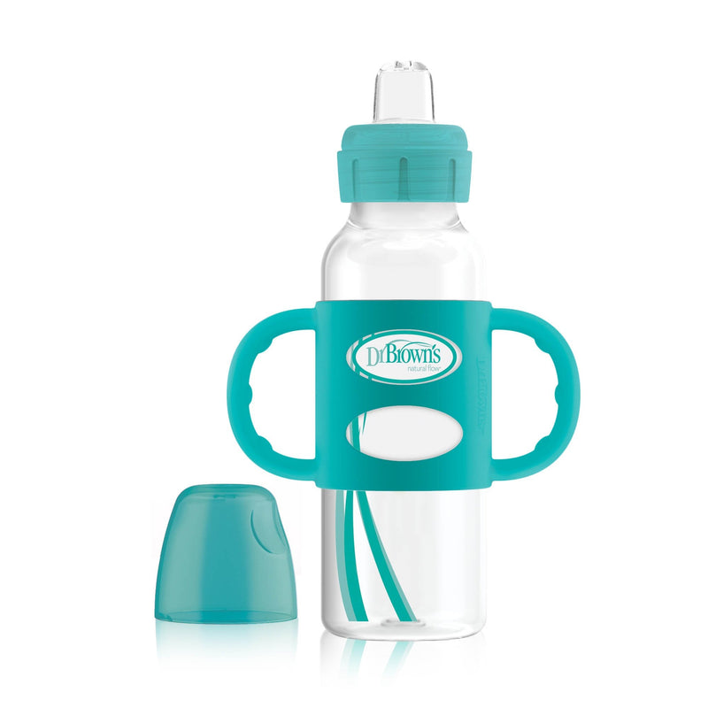 DR. BROWN'S Milestones Narrow Neck PP Sippy Spout Bottle w/ Silicone Handles, 250ml, Assorted Colors