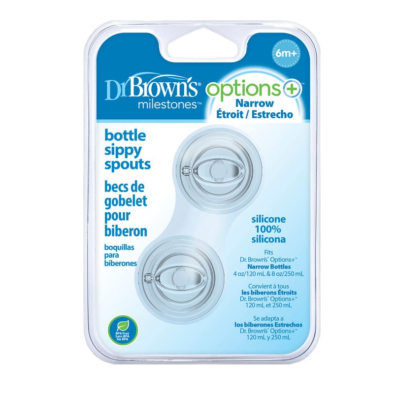 DR. BROWN'S Options+ Narrow-Neck Sippy Spouts, 2-Pack