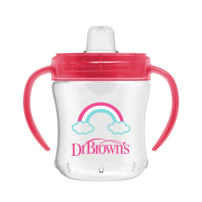 DR. BROWN'S Soft Spout Transition Cup w/ Handles, 180ml, Assorted Colors