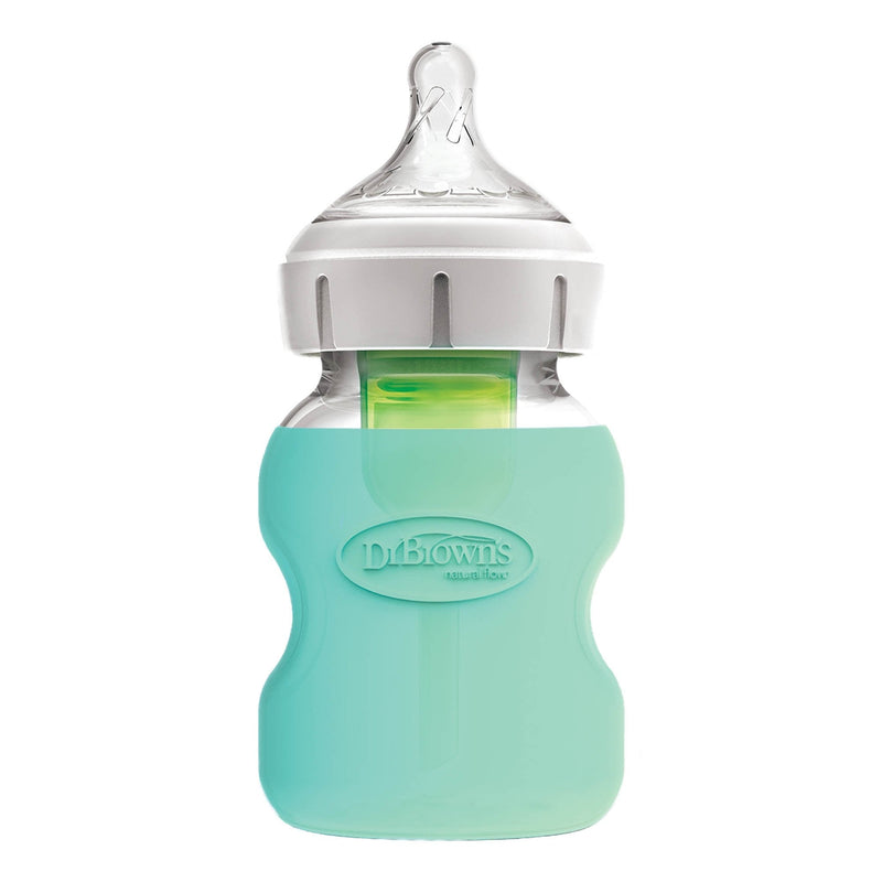 DR. BROWN'S Wide-Neck Glass Baby Bottle Silicone Sleeves, 150ml, Assorted Colors