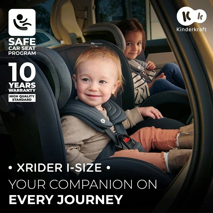 KINDERKRAFT 360º Rotational Car Seat, Xrider, Grey