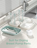 MOMCOZY 7-in-1 Travel Baby Bottle Cleaning+Drying Rack Set