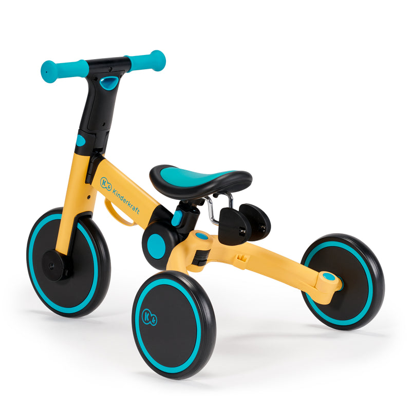 KINDERKRAFT Tricycle w/Push Handle, 4Trike, Primrose Yellow