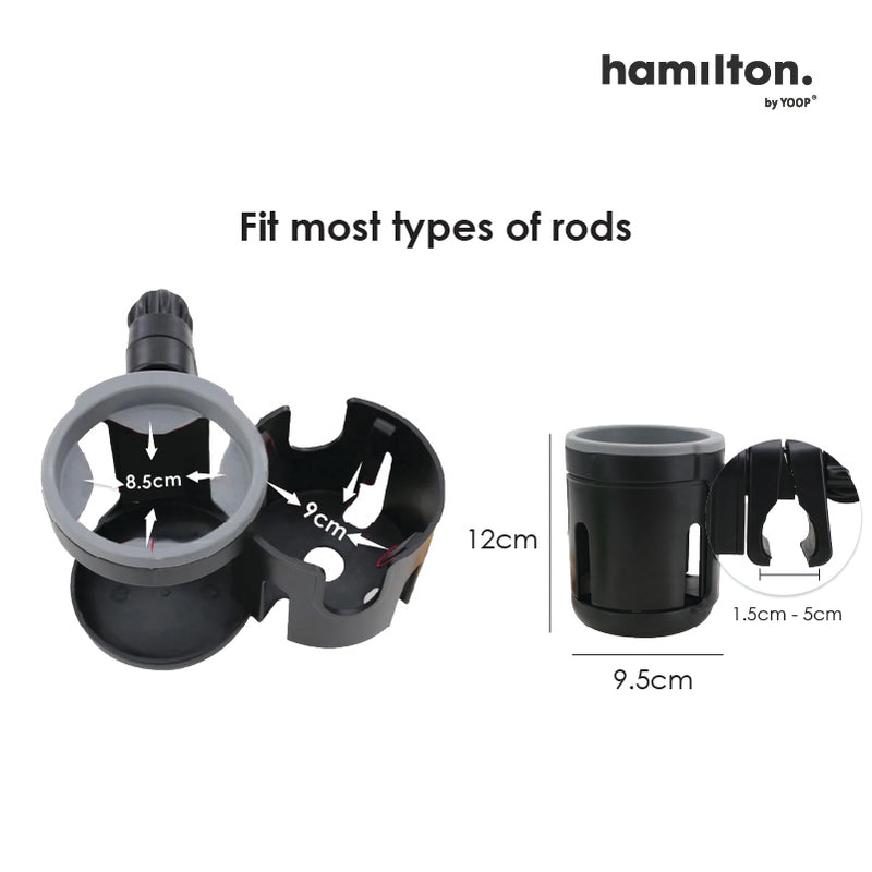 Hamilton 2 In 1 Stroller Universal Twin Cup Holder | Stroller Accessories