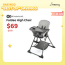 ["Best Of" Savings] KINDERKRAFT High Chair, Foldee, Grey