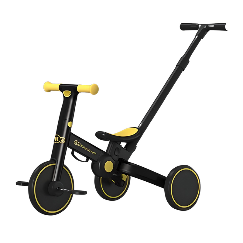 KINDERKRAFT Tricycle w/Push Handle, 4Trike, Primrose Yellow