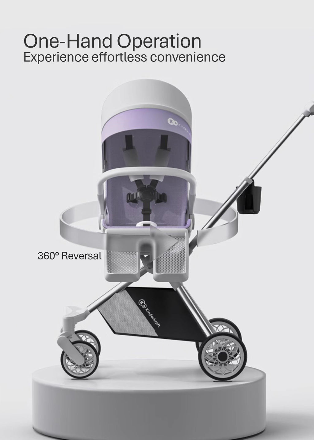 Kp Stroller KINDERKRAFT Compact Stroller, KP1, Grey