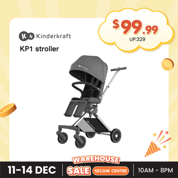 [Pre-Order] KINDERKRAFT Compact Stroller, KP1, Grey