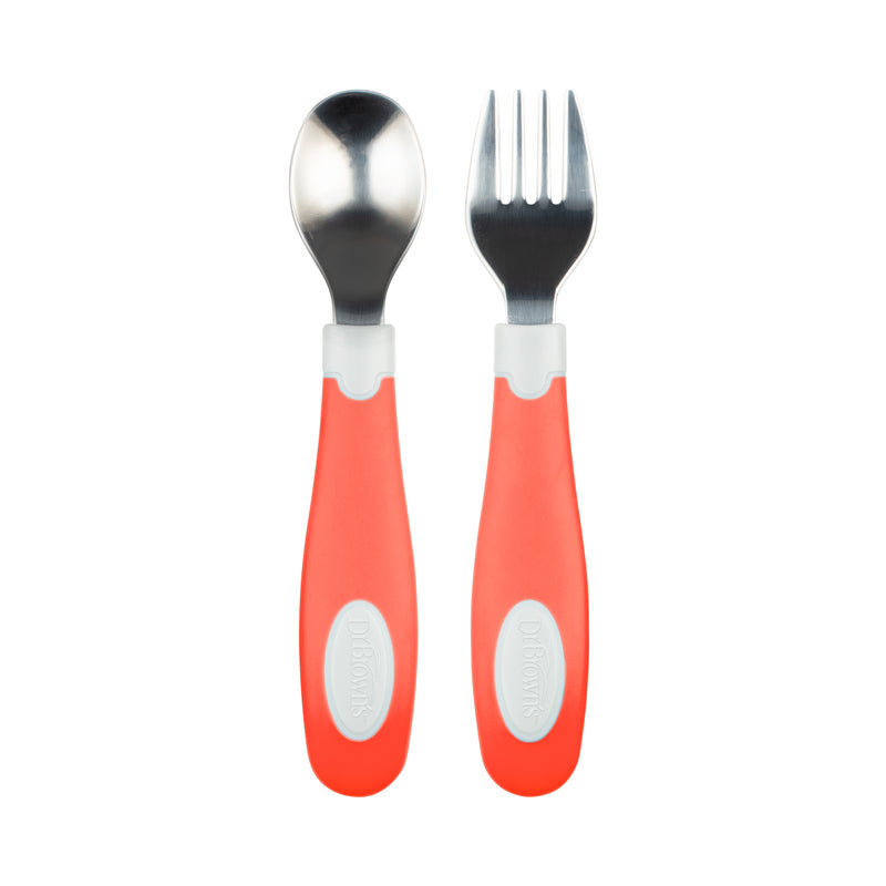 DR. BROWN'S Soft-Gripe Spoon & Fork Set, Assorted Colors