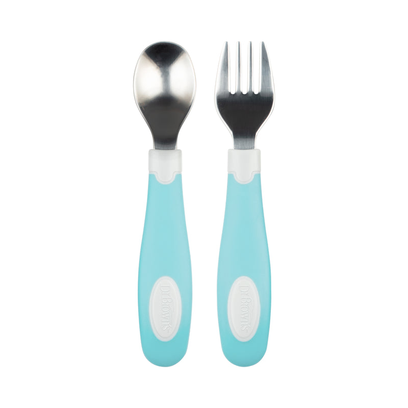 Dr Brown's Soft-Gripe Spoon & Fork Set, Assorted Colors