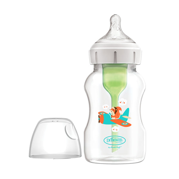 DR. BROWN'S Options+ Wide Neck PP Bottle w/Level 2 Nipple, 330ml, Assorted Designs, 1-Pack