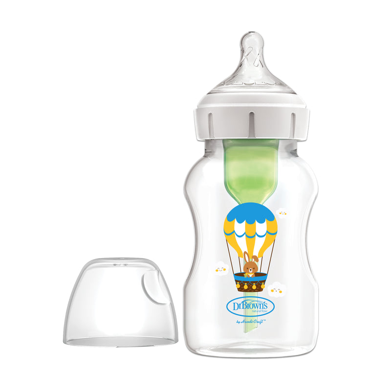 DR. BROWN'S Options+ Wide Neck PP Bottle w/Level 2 Nipple, 330ml, Assorted Designs, 1-Pack