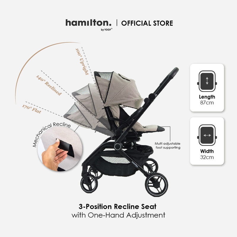 HAMILTON T1 Stroller, 360° Turnable Seat, Assorted Colors