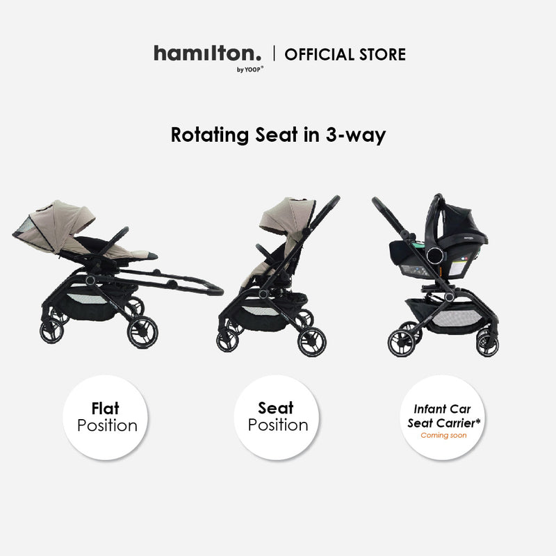 HAMILTON T1 Stroller, 360° Turnable Seat, Assorted Colors