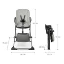 KINDERKRAFT High Chair, Foldee, Grey