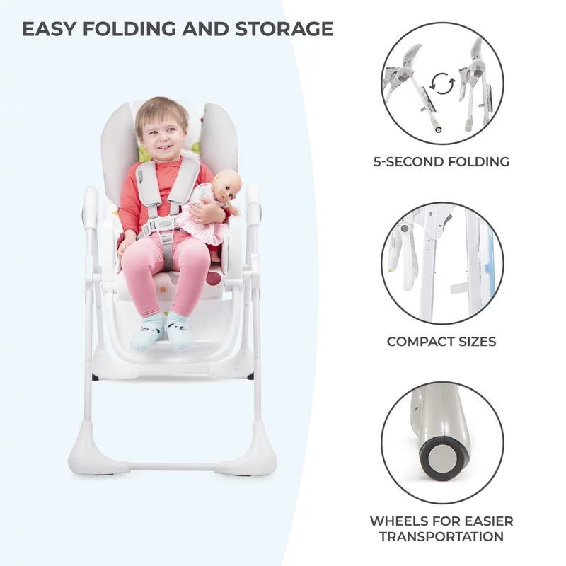 KINDERKRAFT High Chair, Yummy, Grey