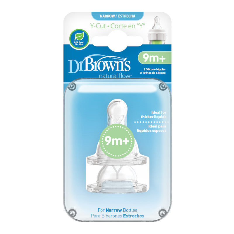 Dr Brown's Natural Flow Options+ Narrow Neck Baby Bottle Nipples, Assorted Levels