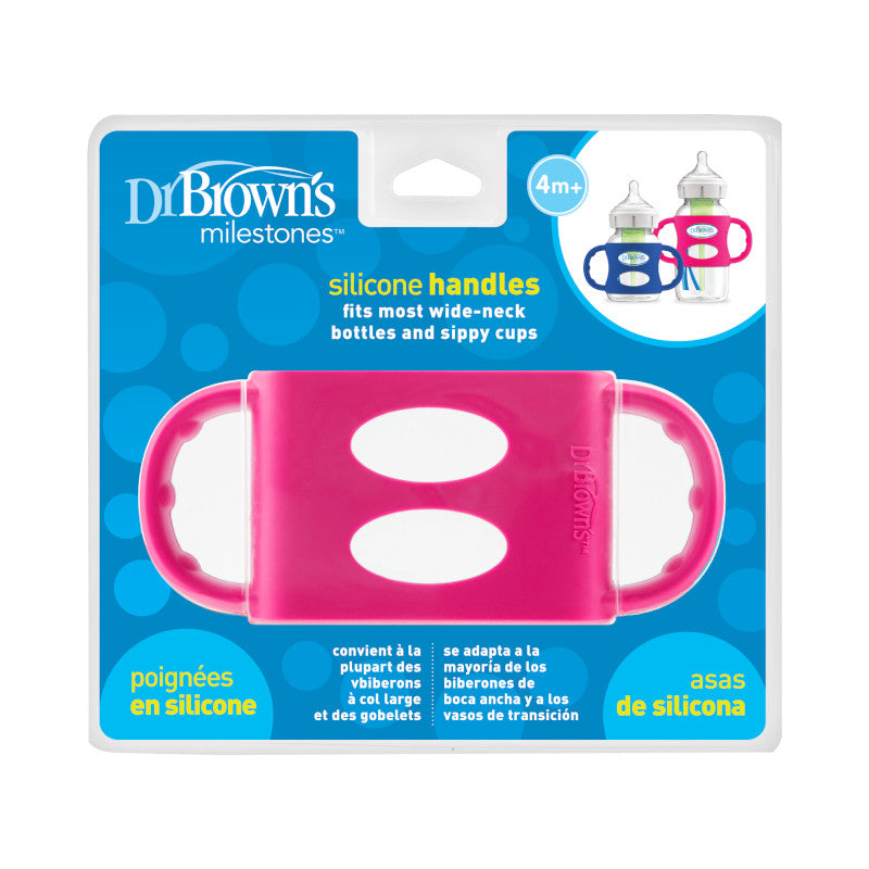 DR. BROWN'S Milestones Wide Neck Silicone Handles, Assorted Colors