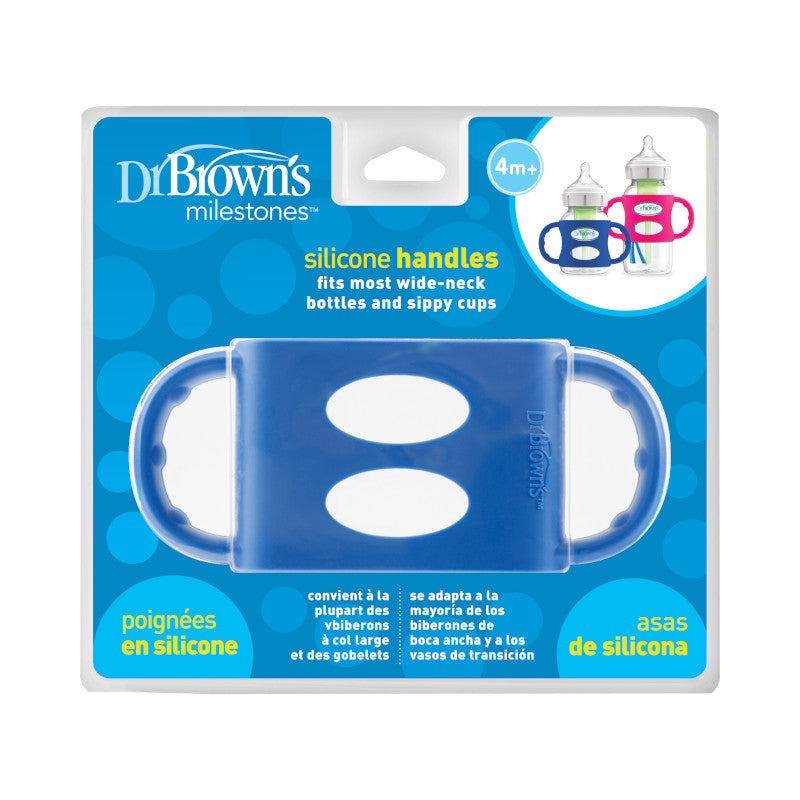 DR. BROWN'S Milestones Wide Neck Silicone Handles, Assorted Colors
