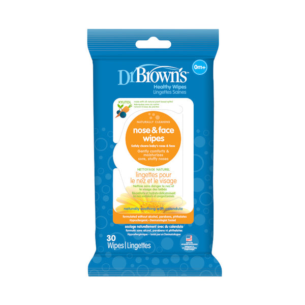 DR. BROWN'S Nose & Face Wipes, 30s-Pack