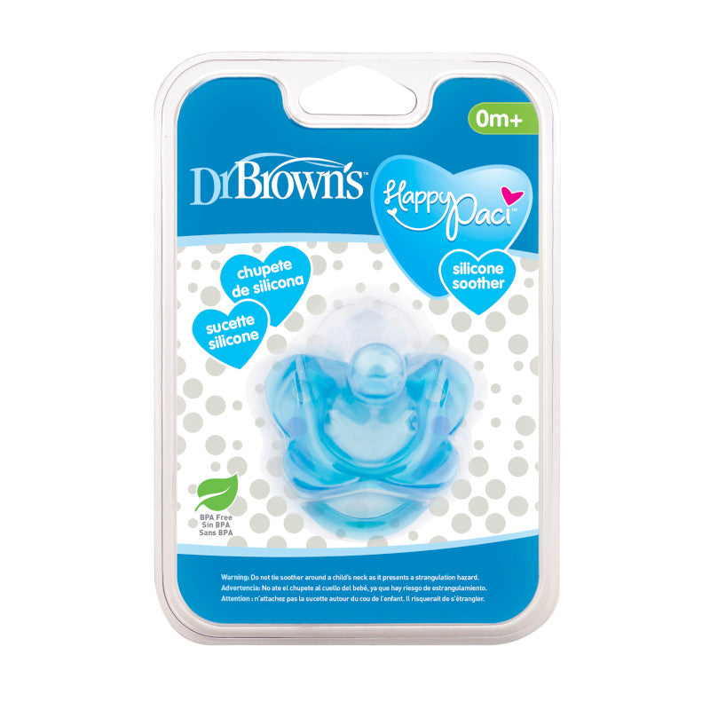 Dr Brown's HappyPaci 100% Silicone Pacifier, 1-Pack, Blue