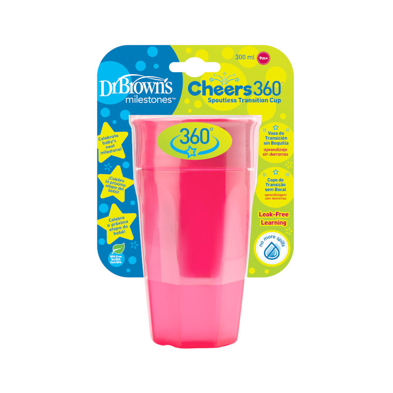 Dr Brown’s Cheers 360 Spoutless Transition Sippy Cup, 300ml, Assorted Colors