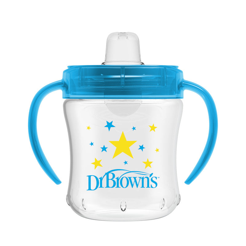 Dr Brown's Soft Spout Transition Cup w/ Handles, 180ml, Assorted Colors