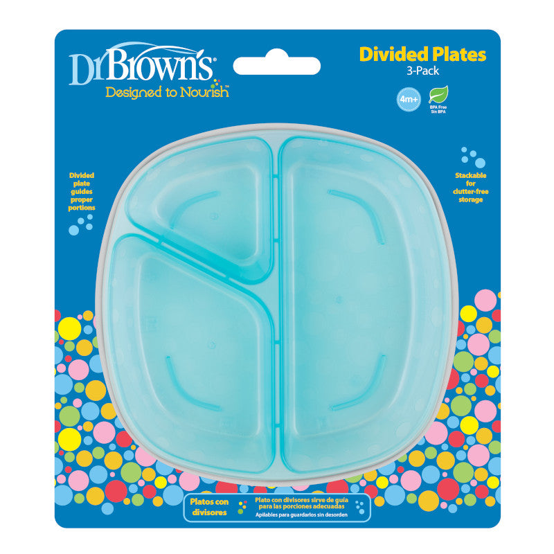 DR. BROWN'S Divided Plate, 3-Pack