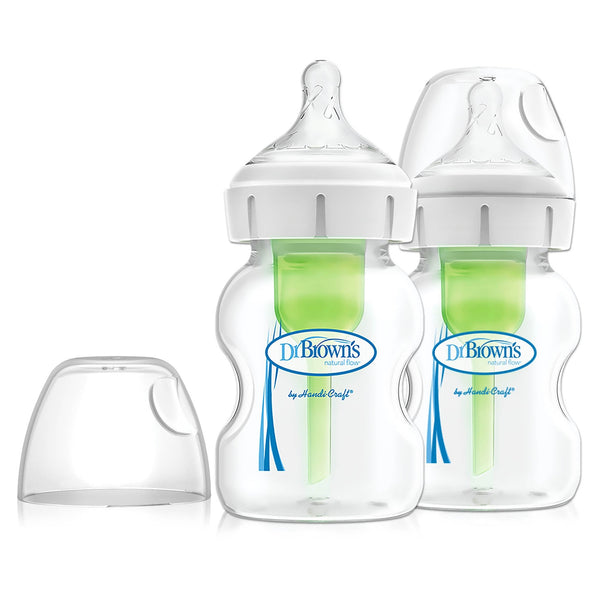 Dr Brown's Options+ Wide Neck PP Bottle, 150ml, 2-Pack, Assorted Colors