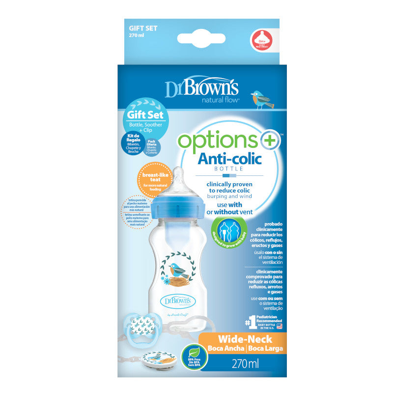 Dr Brown's Options+ Wide Neck Bottle & Soother Gift Set